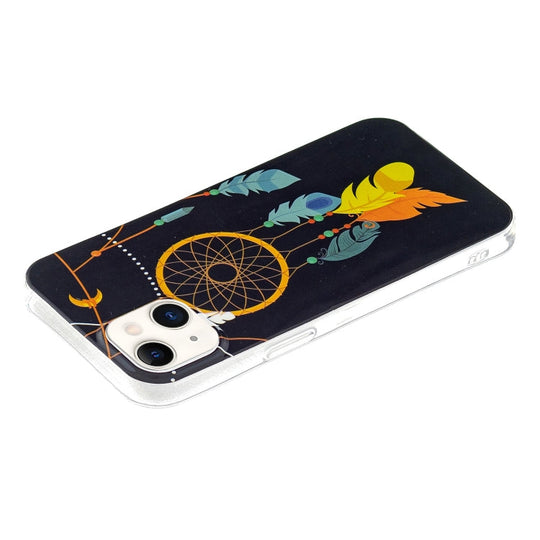 For iPhone 13 mini Luminous TPU Soft Protective Case (Black Wind