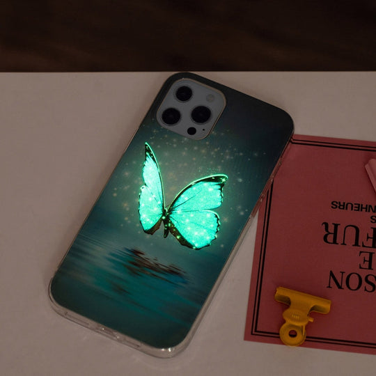 For iPhone 13 Pro Luminous TPU Soft Protective Case (Butterfly)