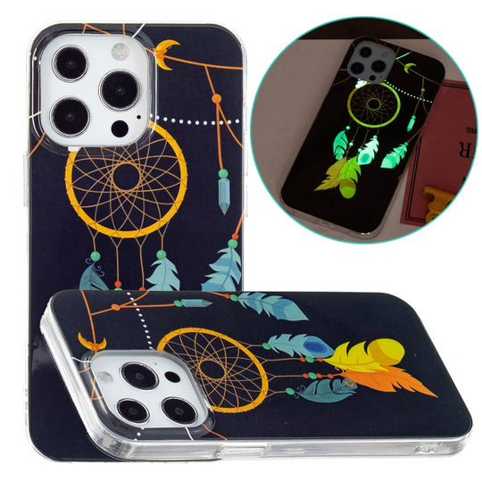 For iPhone 13 Pro Max Luminous TPU Soft Protective Case (Black Wind