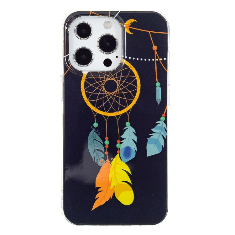 For iPhone 13 Pro Max Luminous TPU Soft Protective Case (Black Wind