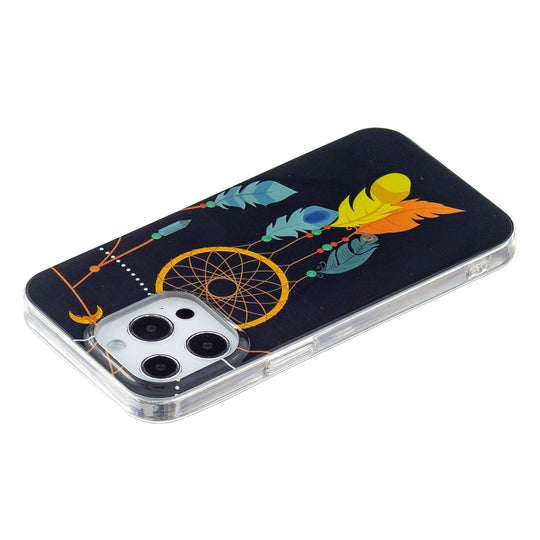 For iPhone 13 Pro Max Luminous TPU Soft Protective Case (Black Wind