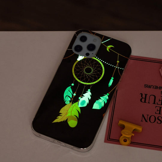 For iPhone 13 Pro Max Luminous TPU Soft Protective Case (Black Wind