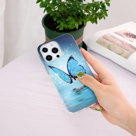 For iPhone 13 Pro Max Luminous TPU Soft Protective Case (Butterfly)