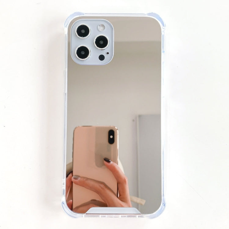 For iPhone 13 TPU + Acrylic Four Drop Luxury Plating Mirror Phone Case