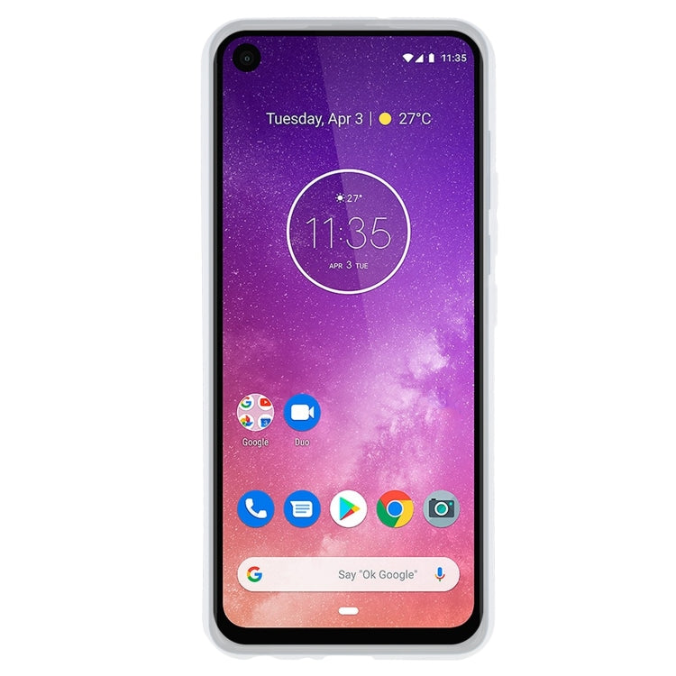 TPU Phone Case For Motorola One Vision(Transparent White)