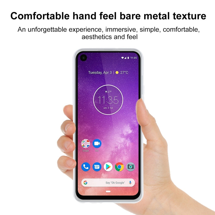 TPU Phone Case For Motorola One Vision(Transparent White)