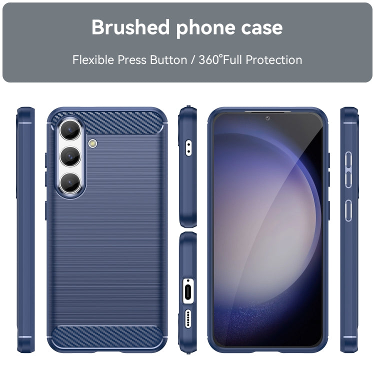 For Samsung Galaxy S24 5G Brushed Texture Carbon Fiber TPU Phone