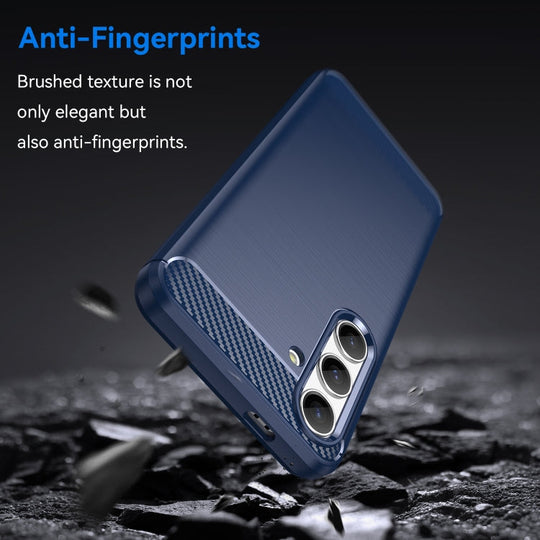 For Samsung Galaxy S24 5G Brushed Texture Carbon Fiber TPU Phone