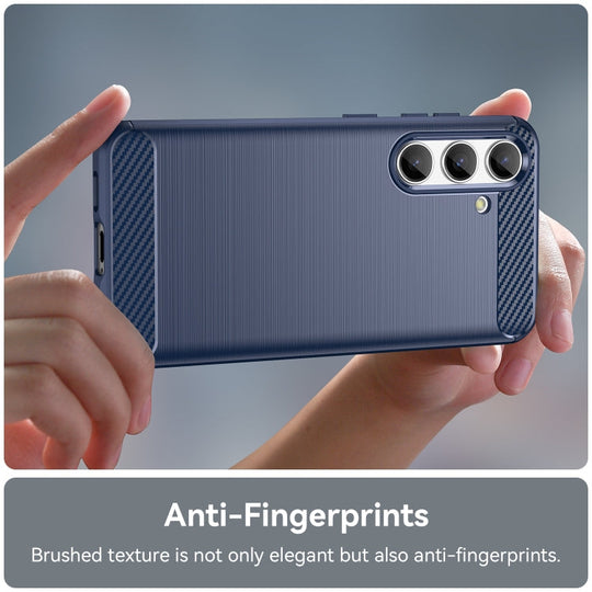 For Samsung Galaxy S24 5G Brushed Texture Carbon Fiber TPU Phone
