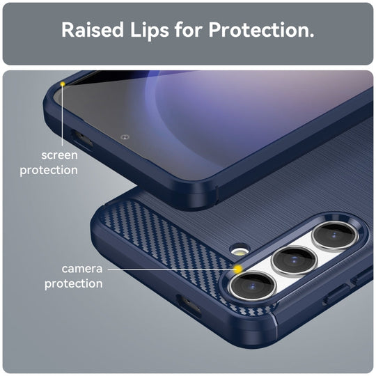 For Samsung Galaxy S24 5G Brushed Texture Carbon Fiber TPU Phone
