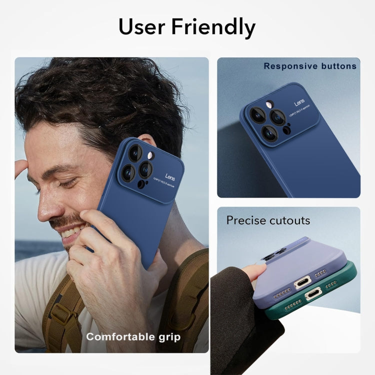 For iPhone 15 Pro Laminated Large Window TPU Phone Case(Blue)