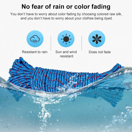 20m Outdoor Thick Nylon Rope for Hanging Clothes, Random Color