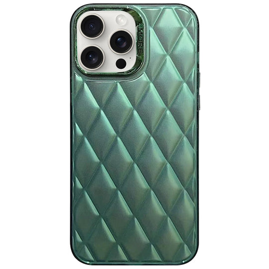 For iPhone 13 Pro Max 3D Rhombus Electroplating TPU Hybrid PC Phone