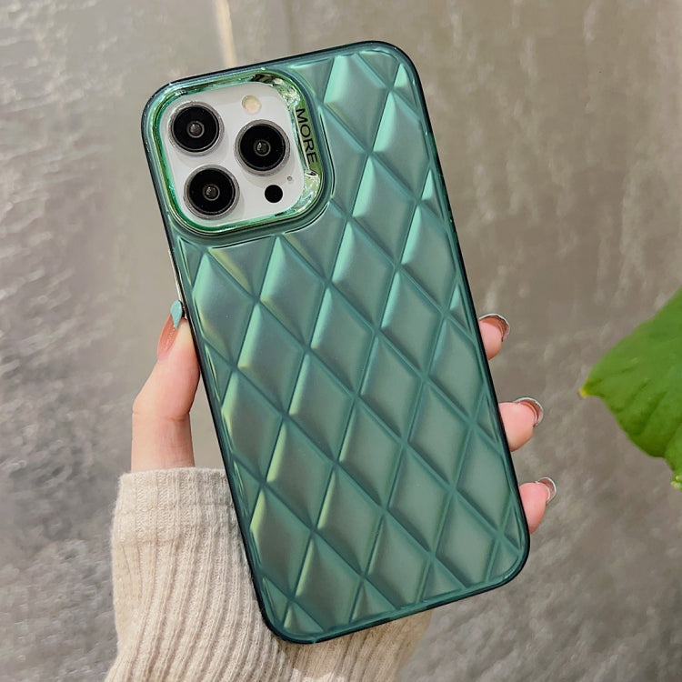 For iPhone 13 Pro Max 3D Rhombus Electroplating TPU Hybrid PC Phone