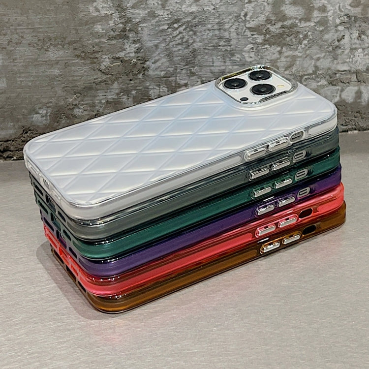 For iPhone 13 Pro Max 3D Rhombus Electroplating TPU Hybrid PC Phone