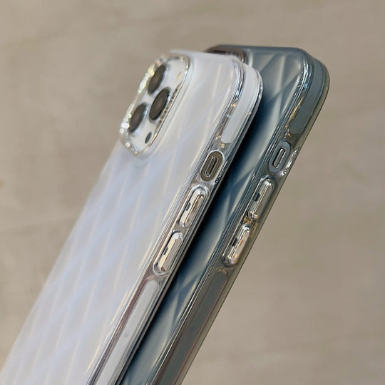 For iPhone 13 Pro Max 3D Rhombus Electroplating TPU Hybrid PC Phone