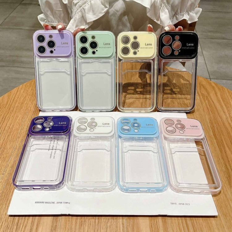 For iPhone 13 Pro Max Large Window PC Hybrid TPU Phone Case with Card