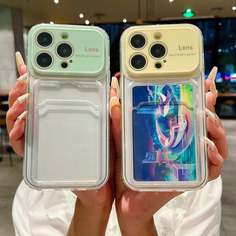 For iPhone 13 Pro Max Large Window PC Hybrid TPU Phone Case with Card