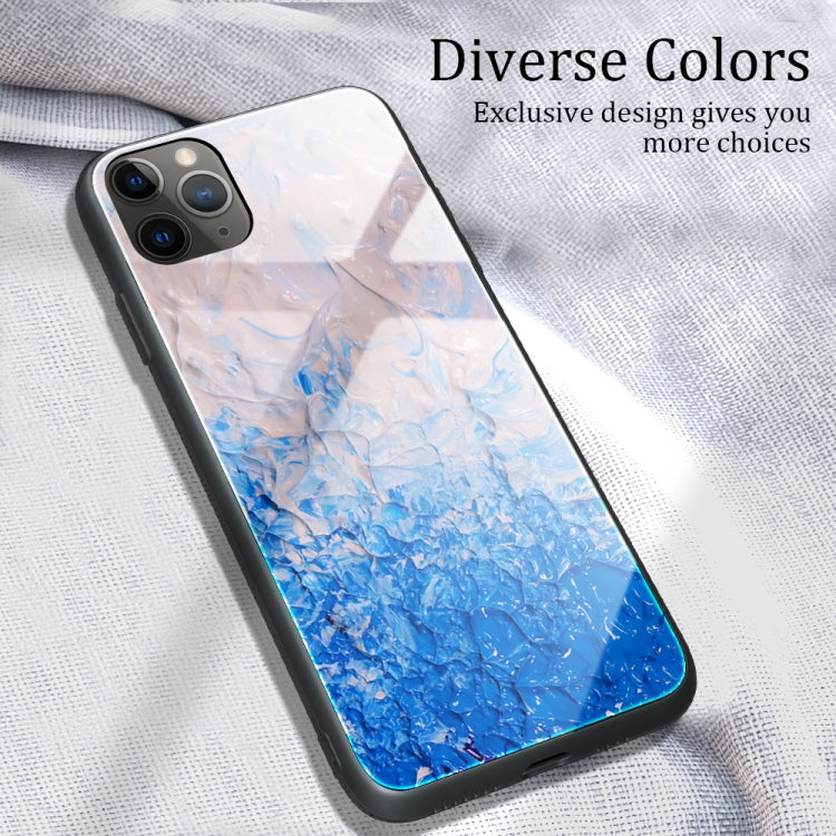 For iPhone 11 Pro Marble Pattern Glass Protective Case(DL07)