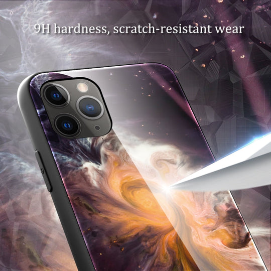 For iPhone 11 Pro Marble Pattern Glass Protective Case(DL07)