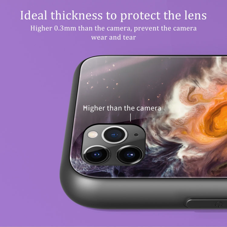 For iPhone 11 Pro Marble Pattern Glass Protective Case(DL07)