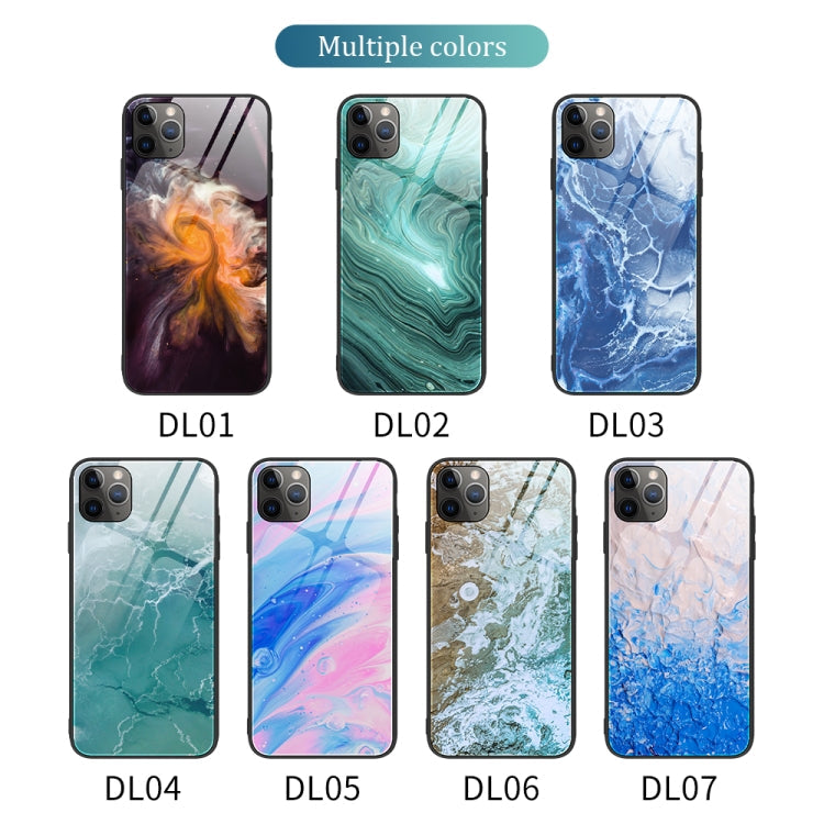 For iPhone 11 Pro Marble Pattern Glass Protective Case(DL07)