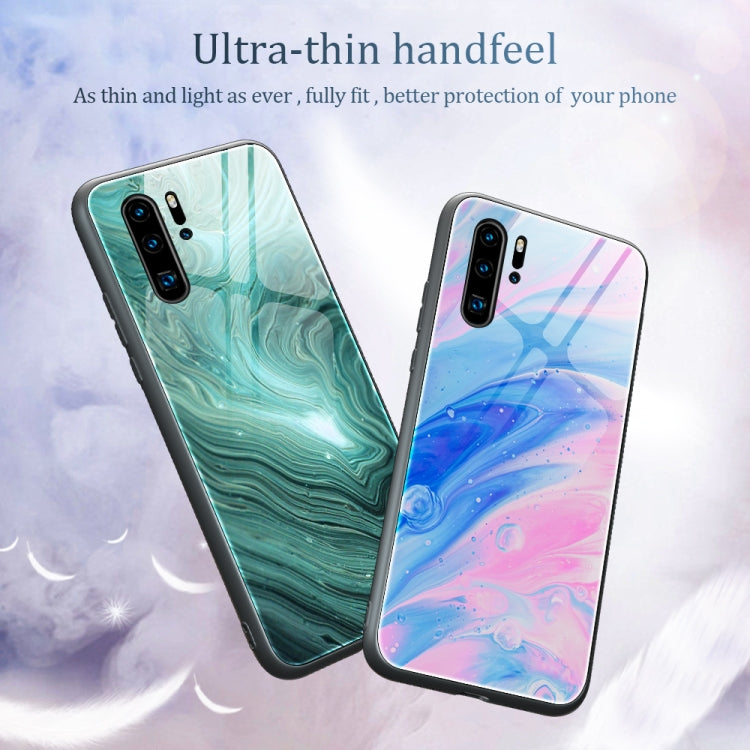 For Huawei P30 Pro Marble Pattern Glass Protective Case(DL03)