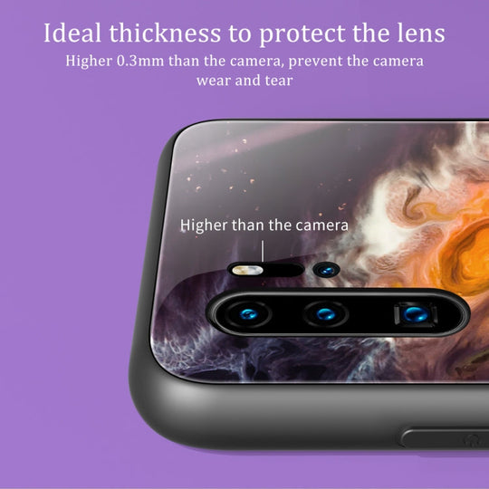 For Huawei P30 Pro Marble Pattern Glass Protective Case(DL03)
