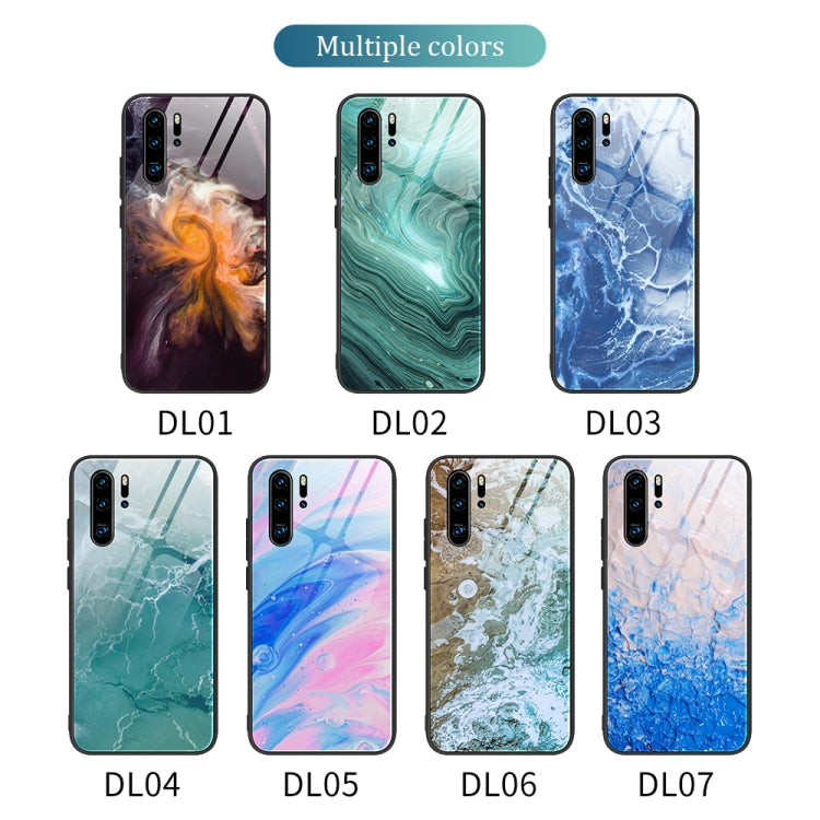 For Huawei P30 Pro Marble Pattern Glass Protective Case(DL03)