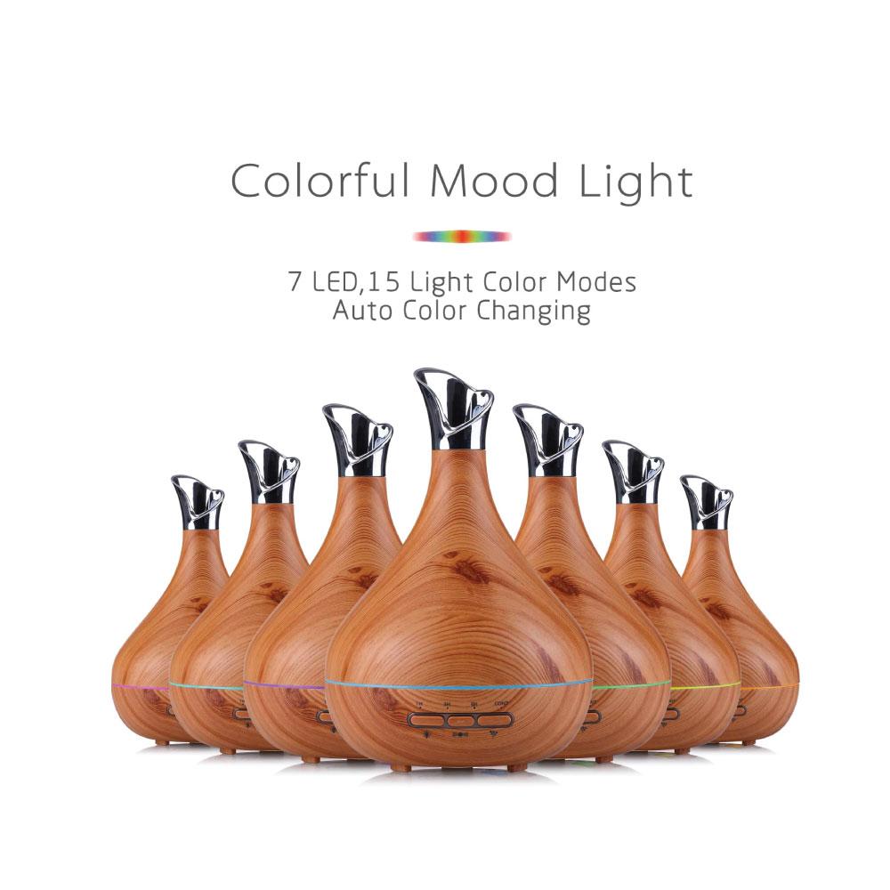 Essential Oil Aroma Diffuser Tulip Light Wood Colour Ultrasonic Mist