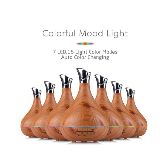 Essential Oil Aroma Diffuser Tulip Light Wood Colour Ultrasonic Mist