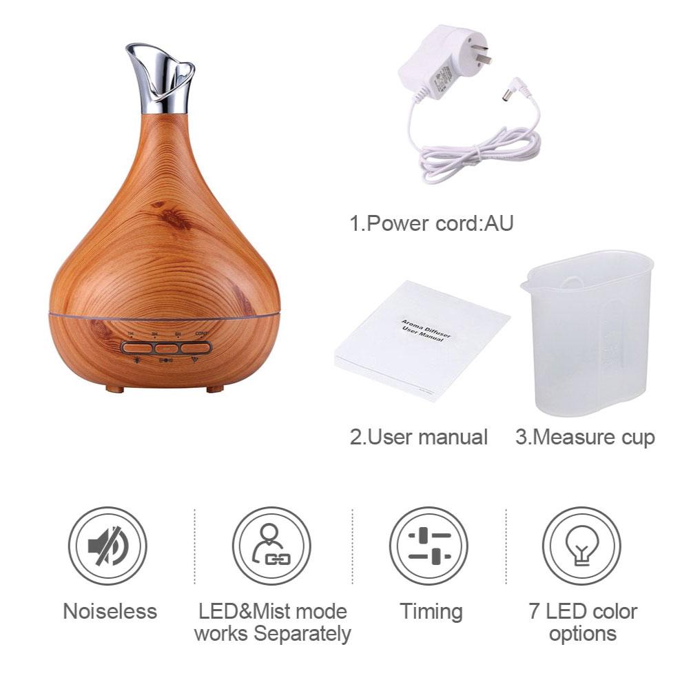 Essential Oil Aroma Diffuser Tulip Light Wood Colour Ultrasonic Mist
