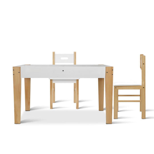 Keezi 3PCS Kids Table and Chairs Set Storage Toys Play Activity Desk