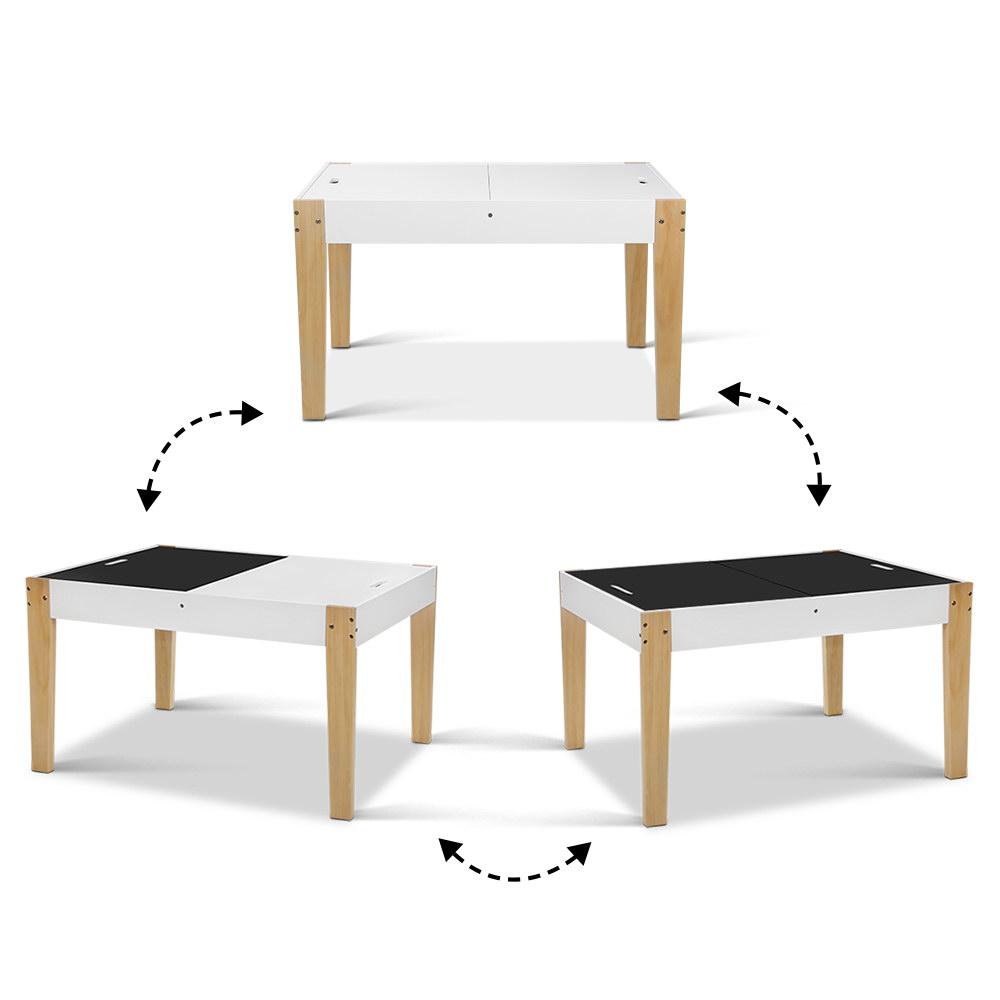 Keezi 3PCS Kids Table and Chairs Set Storage Toys Play Activity Desk