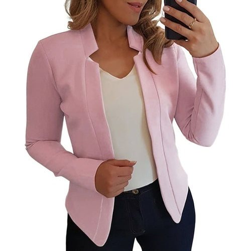 Fall Fashion Women Solid Color Long Sleeve Stand Collar Slims Fit