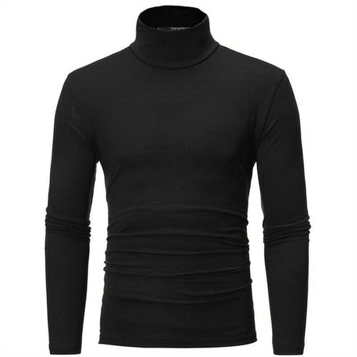 Fashion Men's Casual Slim Fit Basic Turtleneck Knitted Sweater High