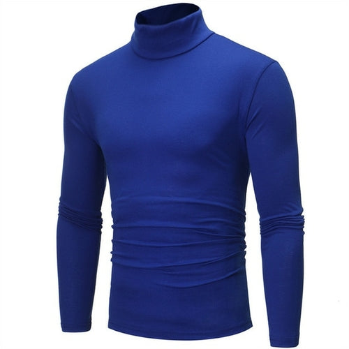 Fashion Men's Casual Slim Fit Basic Turtleneck Knitted Sweater High