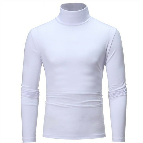 Fashion Men's Casual Slim Fit Basic Turtleneck Knitted Sweater High