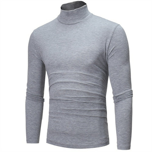 Fashion Men's Casual Slim Fit Basic Turtleneck Knitted Sweater High