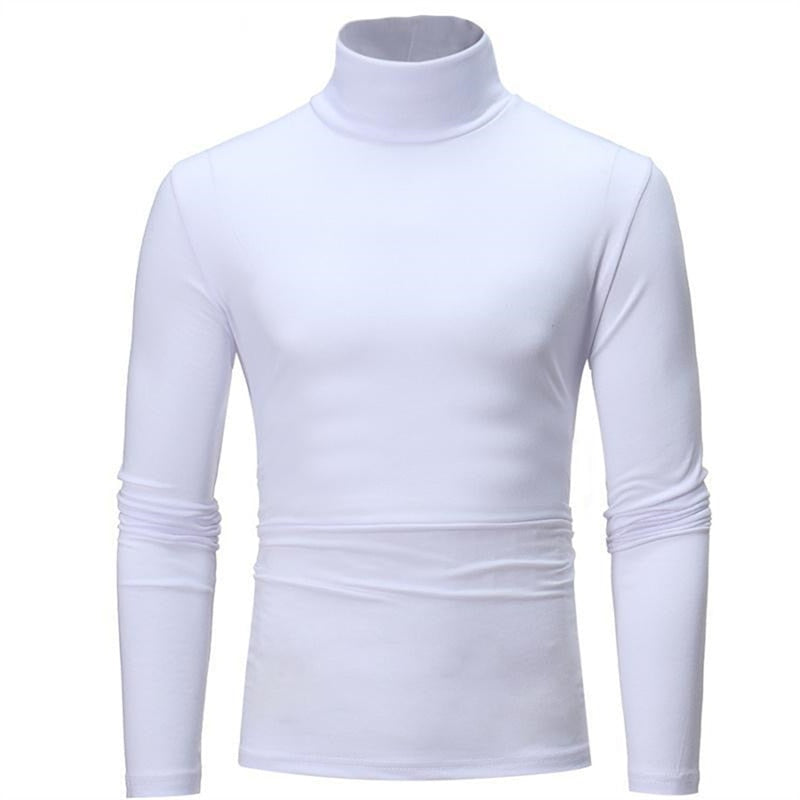 Fashion Men's Casual Slim Fit Basic Turtleneck Knitted Sweater High