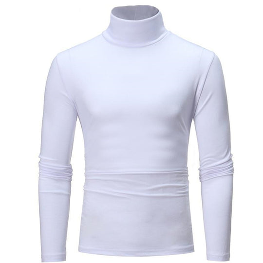 Fashion Men's Casual Slim Fit Basic Turtleneck Knitted Sweater High