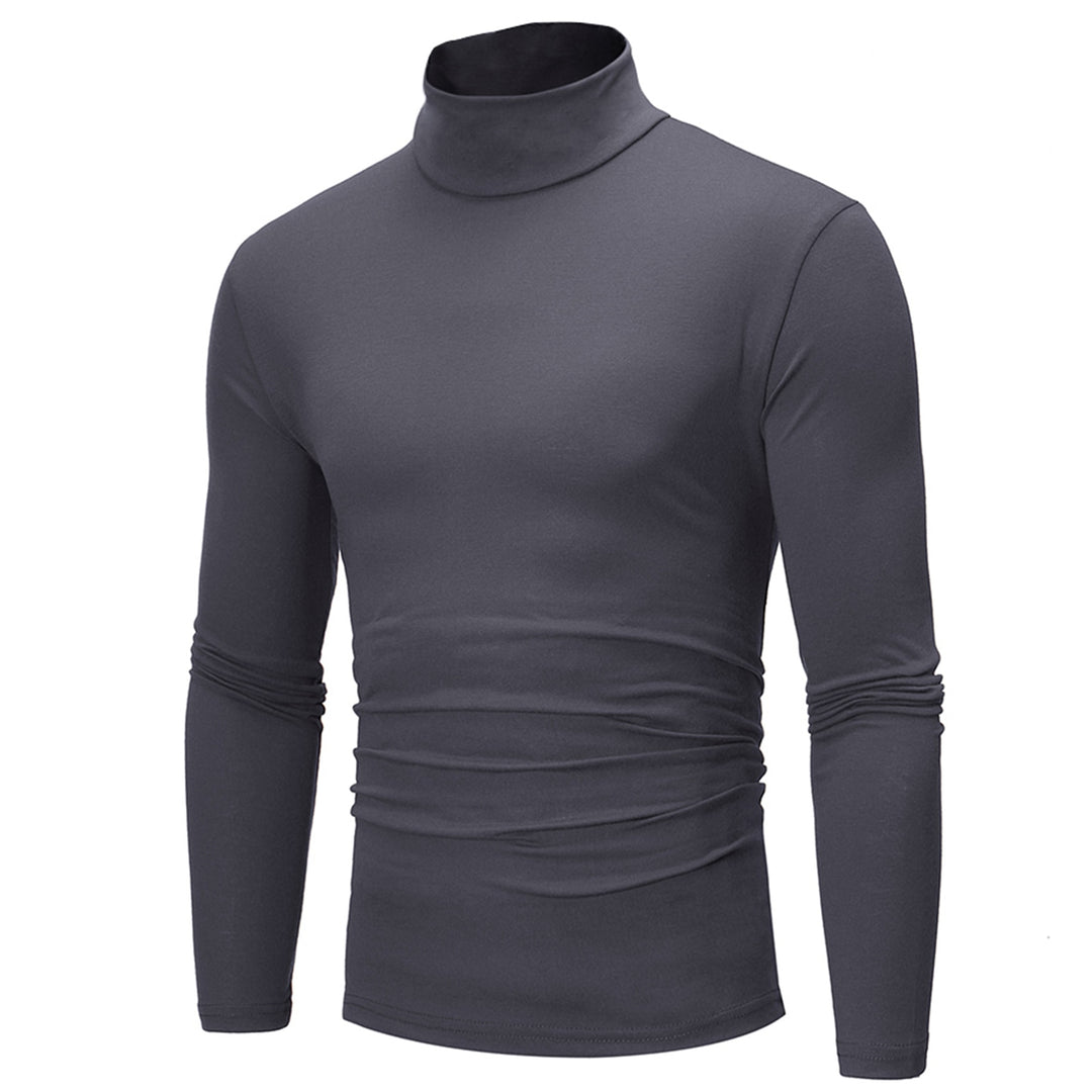 Fashion Men's Casual Slim Fit Basic Turtleneck Knitted Sweater High