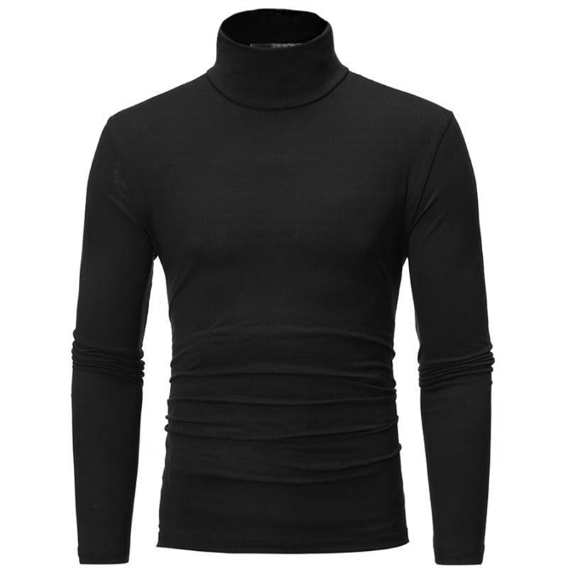 Fashion Men's Casual Slim Fit Basic Turtleneck Knitted Sweater High