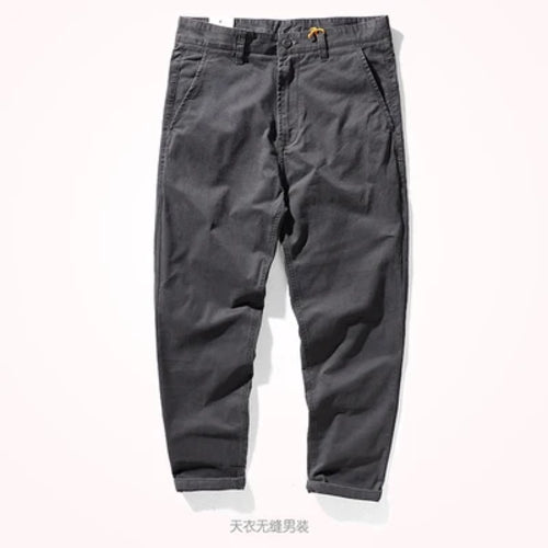 American Retro Woven CHINO Casual Tooling Pants Men's Fashion Slim