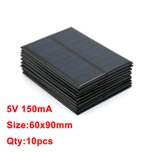 10pcs x 5VDC Solar Panel Power bank 150 160 200 250 500 840 mA Solar