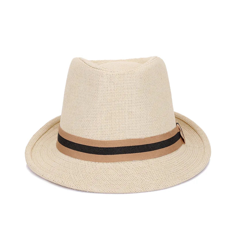 Men's Korean fashion summer hat outdoor leisure sun hat Beach Hat straw breathable hat