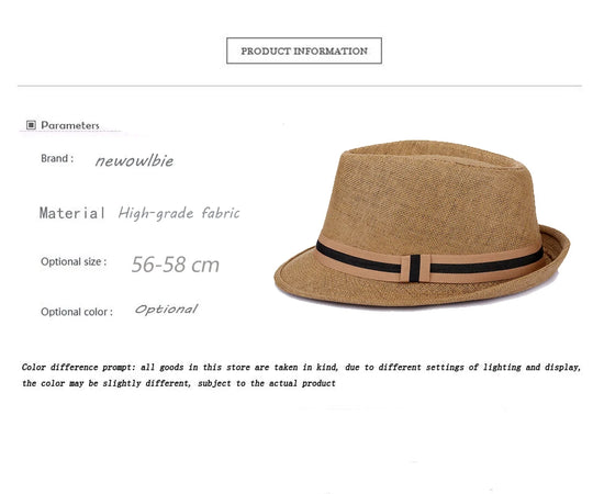 Men's Korean fashion summer hat outdoor leisure sun hat Beach Hat straw breathable hat