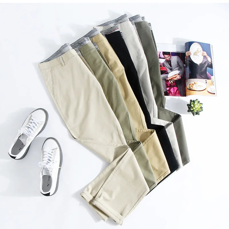Summer Men's Casual Ting Trousers Fashion Pants Male Brand Solid Color