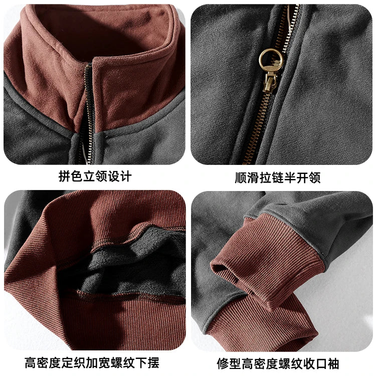 Autumn and Winter American Style Hoodies Men's Fashion Turtleneck