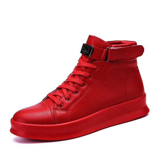 Large Size High Top PU Leather Men's Sneakers Male Running Shoes